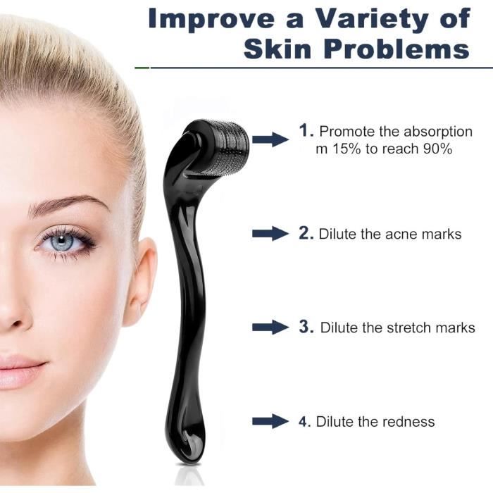 Derma Roller - Rouleau Microneedling En Acier Chirurgical - Pour La Perte De Cheveux - Marque Monsieur Cheveux
