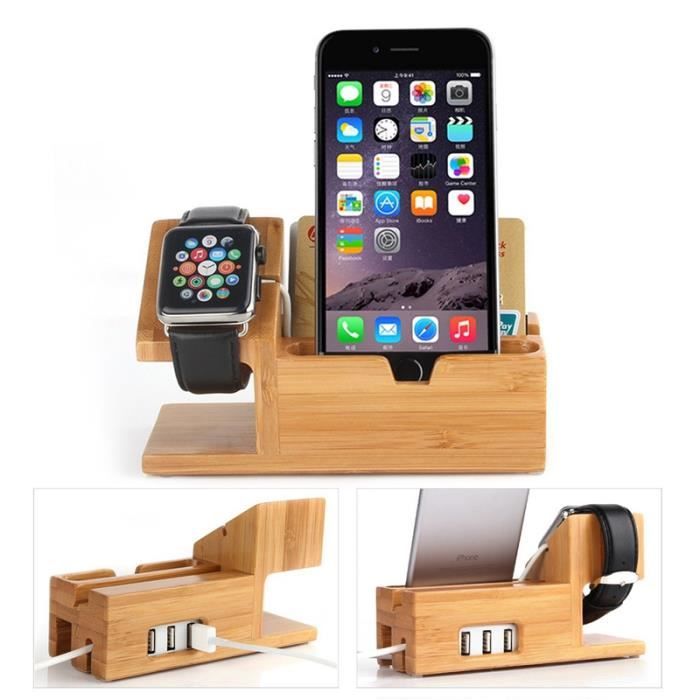 Support smartphone/support telephone/Smartphone station/bois  recyclé/Smartphone stand/chargeur/support de téléphone -  France