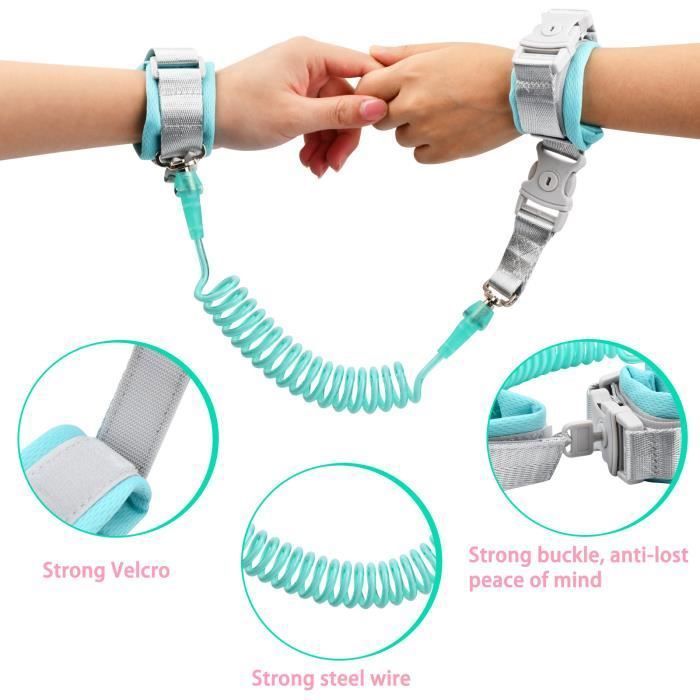 Harnais De Sécurité Pour Tout-petits - Laisse De Marche Anti-perte - Harnais Sécurisé Avec Verrou à Clé - Laisse De Sécurité Pour Enfants - Bébé Garçons Et Filles - 1,5 M