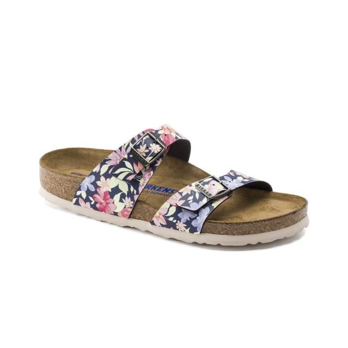 Sandale Femme Birkenstock SYDNEY Bleu marine Rouge Jaune