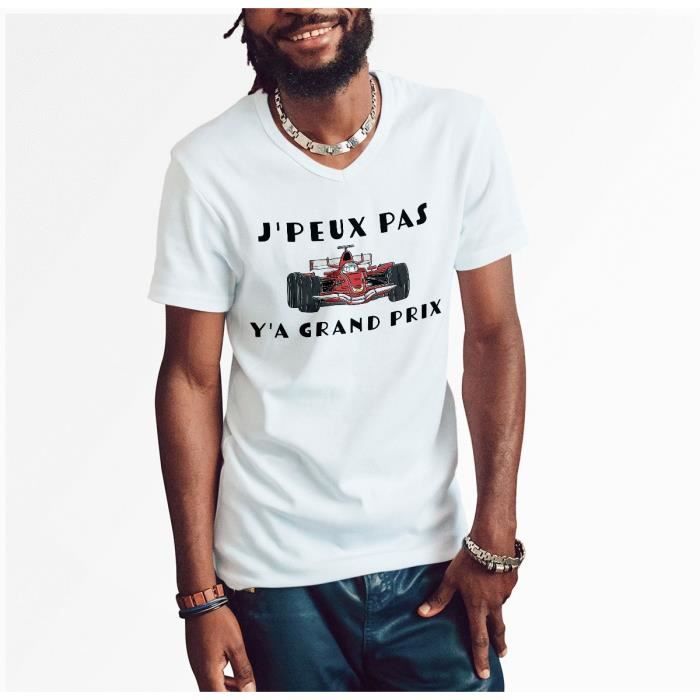 T-shirt Homme Col V J'Peux Pas Y'a Grand Prix Formule 1 F1 Course