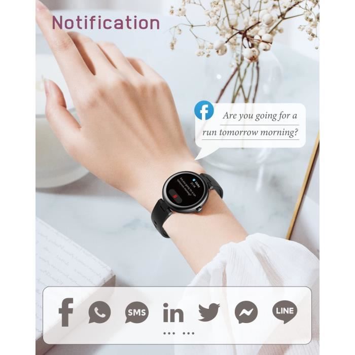 SHANG WING Montre Connect e Femme Ronde Petite 1 09 Pouce Elegante