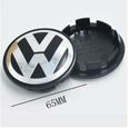 4 PCS VolksWagen Emblème Noir et Blanc Emblème de Centre de Roue Capuchons de Moyeu 65MM-2
