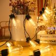 Guirlande lumineuse solaire LED - 4.5 mètres 10 ampoules - Batteries chaudes - Décoration de Noël extérieure étanche IP65-2