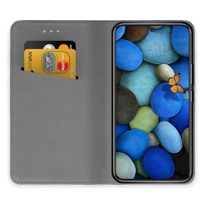 Coque pour Xiaomi Redmi 14C - Portefeuille Noir Rabat Clapet Aimanté Rangement Cartes Phonillico