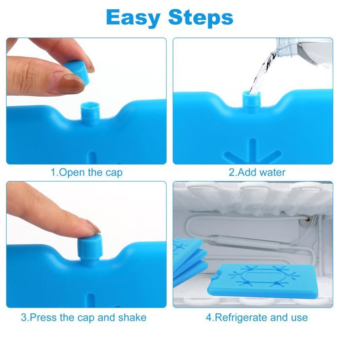 Lot De 4 Blocs De Glace Réutilisables – 200g Chacun, Sans BPA, Refroidissement Jusqu’à 10h, Pour Sac Isotherme Et Glacière