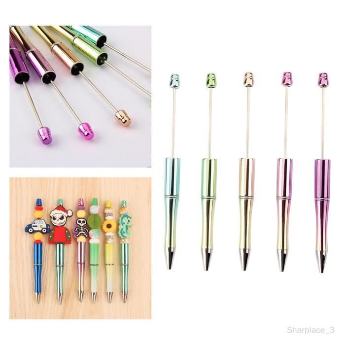 Stylo perlé, stylos d'artisanat, stylo à bille, décoration de fête stylos à  perles à , stylos d'écriture 5 pièces