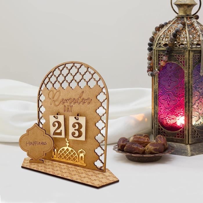 Calendrier de l'Avent Ramadan 2023 | Calendrier du compte à rebours Eid  Mubarak | Calendrier des Ramadans en bois