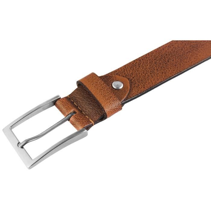 Ceinture En Cuir Homme à Boucle Cliquet Automatique - Largeur 35mm, Taille Réglable 110-130cm - Cadeau Élégant - 10