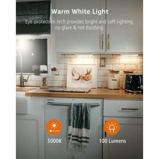Lampe de Placard 24LED Sans Fil, Eclairage LED Cuisine Sous Meuble,  Luminosité Réglable Lumière Detecteur de Mouvement, 3 A400 - Cdiscount  Maison