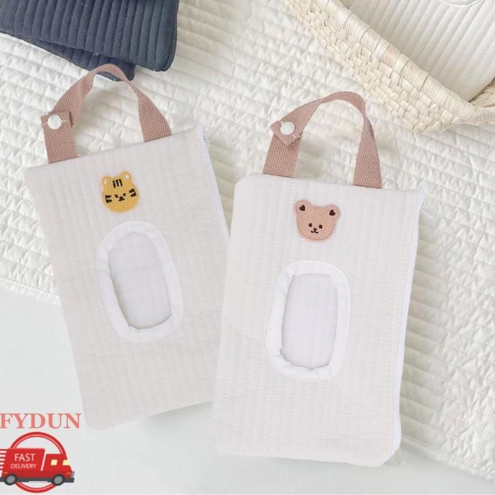 FYDUN Sac de Rangement Lingettes de Voyage avec Broderie Cartoon Etui de  Transport de lingettes de bébé Portable en Boucle