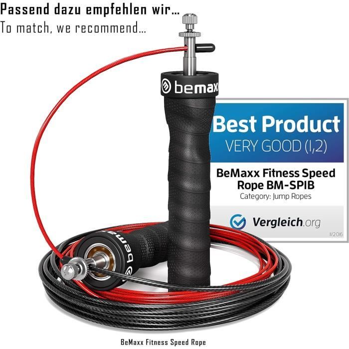 Corde a Sauter Ajustable Jump Speed Rope + Livret d'Exercices & Câble de  Rechange, 2 Câbles Acier Ajustables, Roulements à Billes Expert Poignées  Antidérapantes