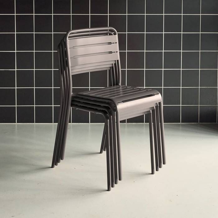 Lot De 4 Chaises De Jardin Amelia En Acier Terracotta - Design Intemporel, Robuste Et Confortable Par Alice's Garden