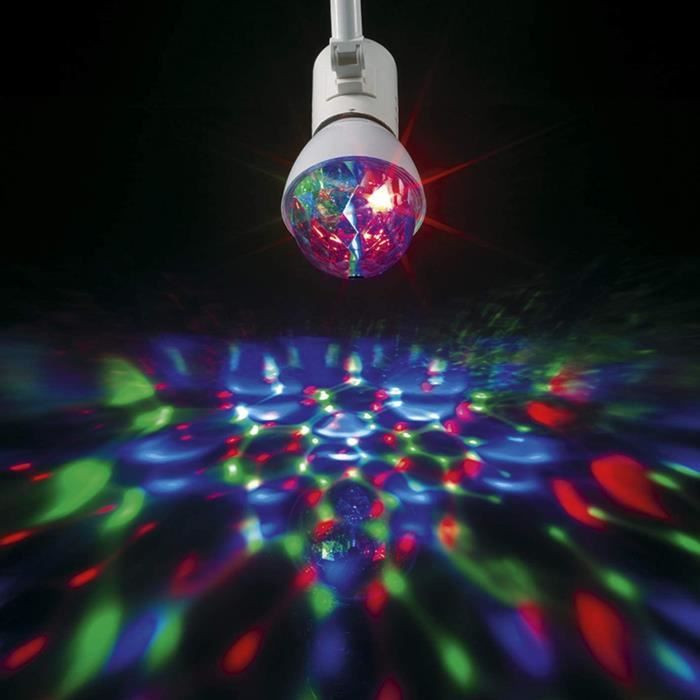 Lampe LED Disco - Ampoule Rotative - Lumière Multicolore Façon