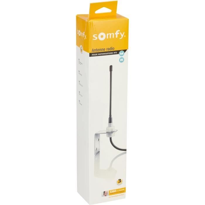 Antenne Rts Antenne - Somfy - 2400472 - 433MHz - Compatible moteurs RTS RTR - Câble ...