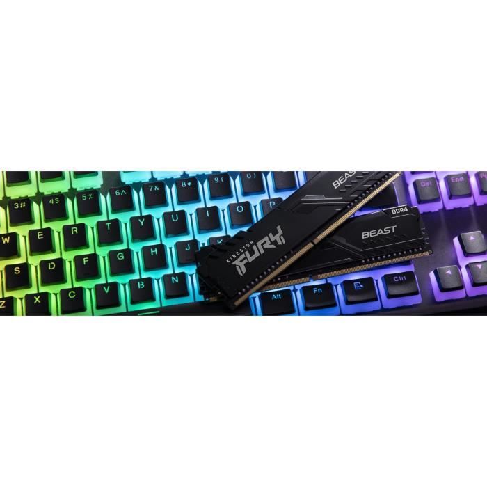 Kingston HyperX Fury RGB 16Go (2x8Go) DDR4 3200MHz - Mémoire PC Kingston  sur