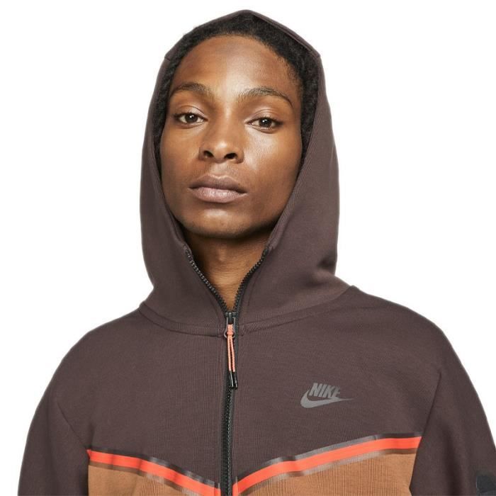 Sweat à capuche Nike TECH FLEECE Marron Manches longues