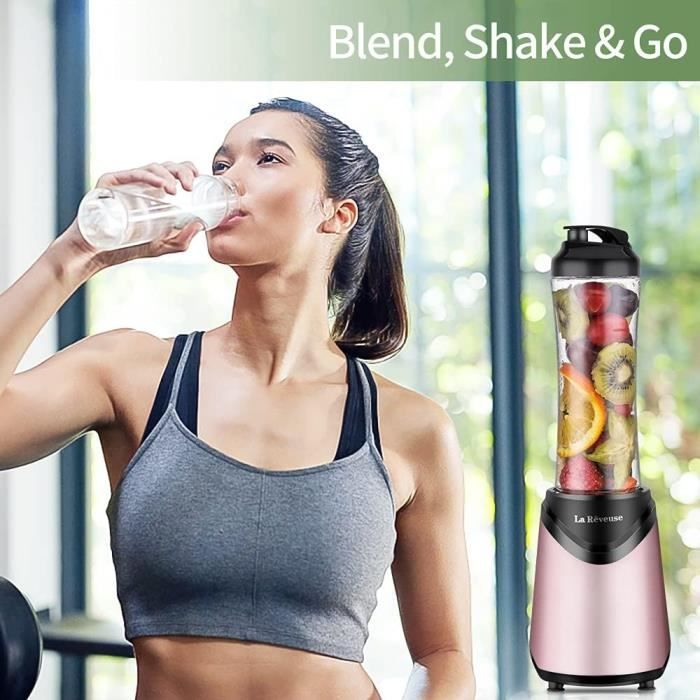 La Rêveuse Mixeur Blender Avec 2 Bouteilles BPA-Free Portables De 550ml Mini Blender électrique - 3