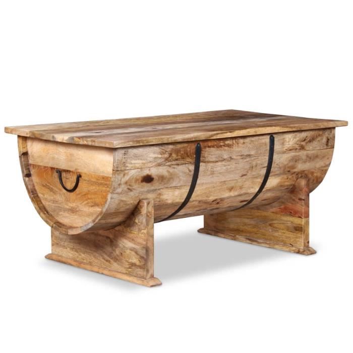 SIB Table basse Bois de manguier massif 88 x 50 x 40 cm 7902196612216 ...