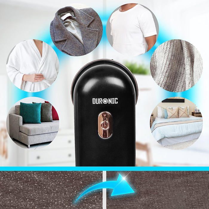 Rasoir Anti-Bouloches Électrique Rechargeable – Nettoyeur Peluches Vêtements & Tissus Avec 2 Lames Rechange