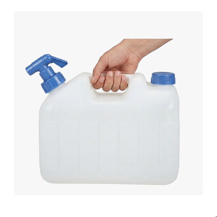 Relaxdays Bidon D'Eau 15L Avec Robinet – Réservoir Portable Sans BPA, Camping, Festival, Voiture, Jardin – Blanc/Transparent