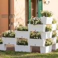 Jardinières et pots de fleurs - Kit 5 jardinières modulables - 59 x 23 cm - Blanc-0