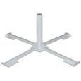 Pied de parasol en acier en croix couleur blanc 100 x 100 cm trou d.50 mm jardin-0