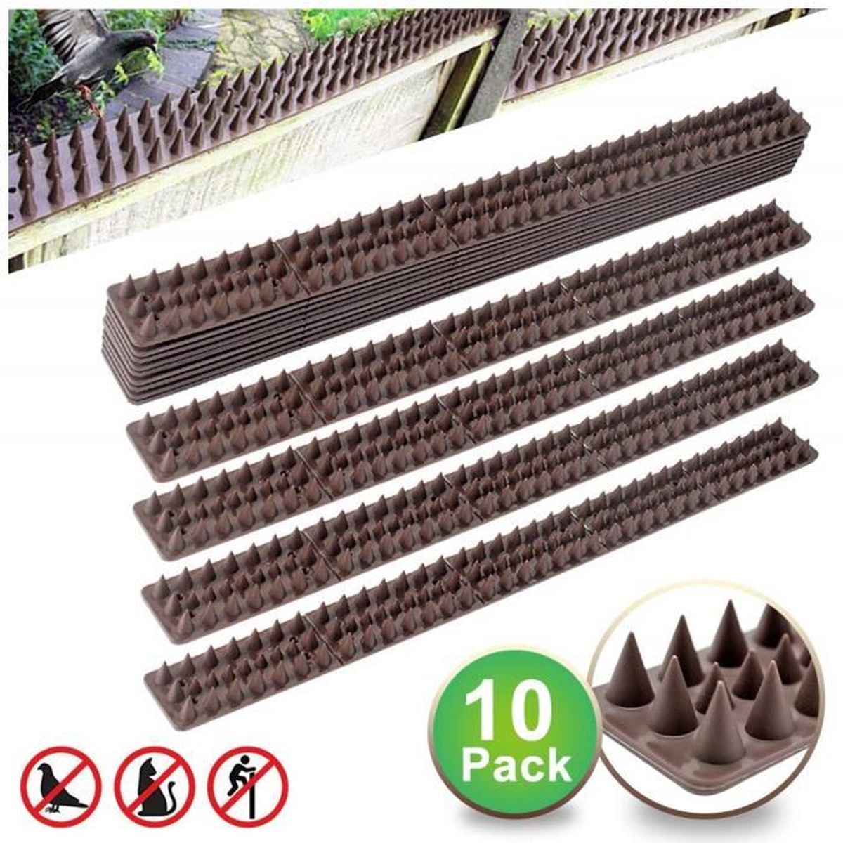 10 Pics Anti Oiseaux Plastique Anti Pigeons Anti Effraction