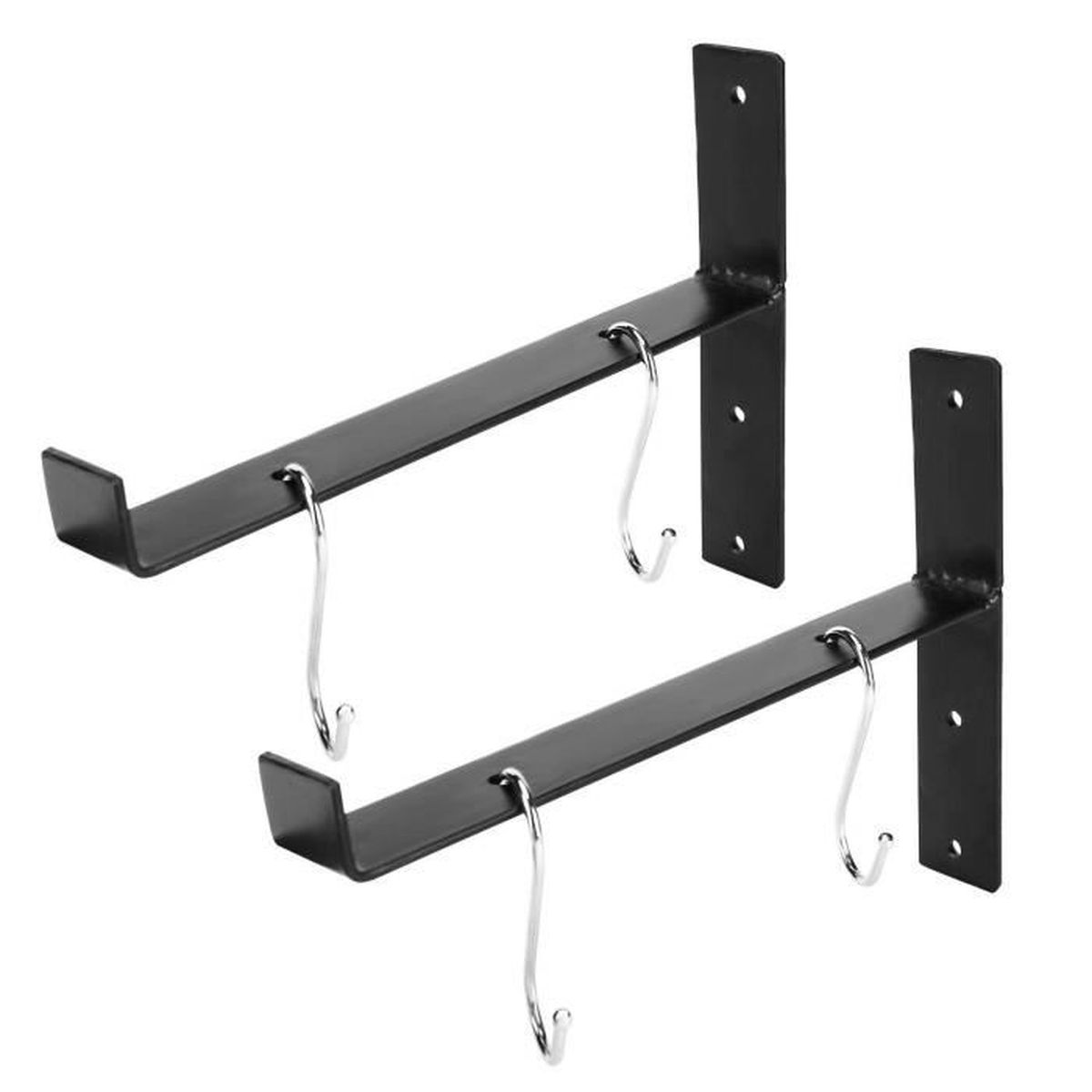 LOT DE 2 EQUERRES ESCAMOTABLES EN INOX 40 KG MAX