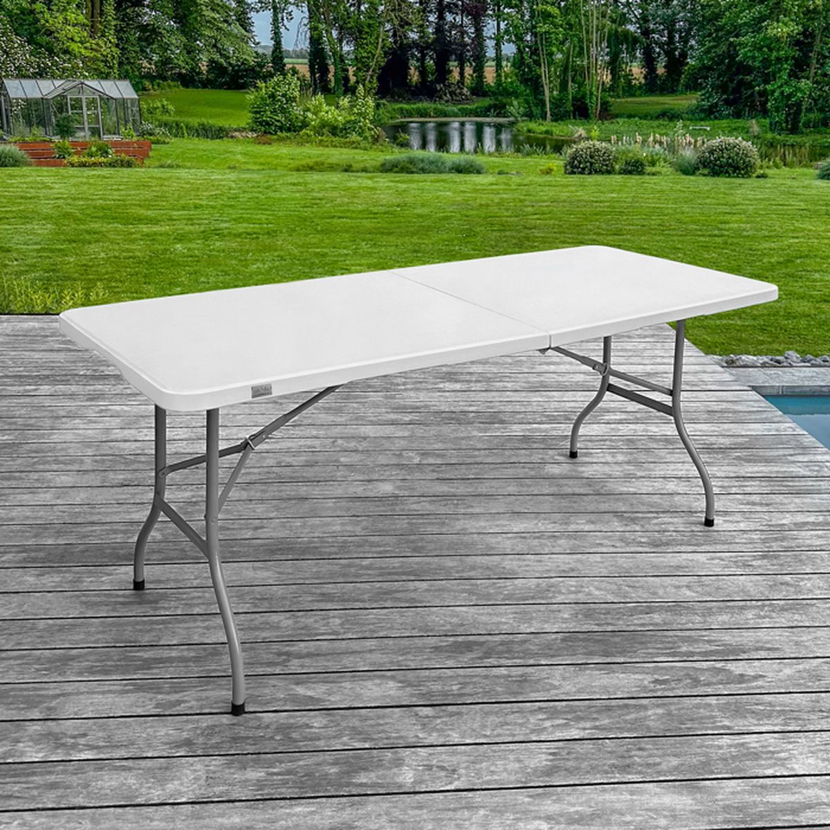 Table Pliante Camping ECD Germany - Aluminium Et MDF - Réglable Hauteur - 120x60cm