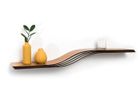 Etagère murale flottante - EWART WOODS - En bois noyer 93 cm - Design moderne courbé