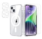HQSELECTION Coque Magnétique MagSafe pour iPhone 12 avec 2 Verres Trempés et 2 Caméra Protecteur ,Transparent