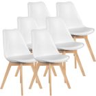 Chaises Salle à Manger,Sleivant Chaise Scandinave Lot de 6,Idéal pour Salle à Manger,Salon,Cuisine,Chambre à Coucher,Blanc