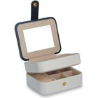 HAVIEANA Boite à bijoux Simili Cuir Blanc 2 Couches,11x9x5.5cm