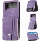 BRAND Housse Pour Samsung Galaxy Z Flip 4 Avec Porte-Carte Détachable, Pu Cuir Samsung Z Flip 4 Etui Pour Téléphone Portable Pour
