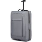 Kono Valise Cabine 53x36x18cm Souple Légère à 2 roulettes Bagage à Main Avion Valise de Voyage Bagages en Polyester 600D, (Gris)