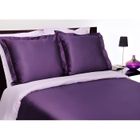 Housse de couette bicolore et réversible Satin de Coton 120 fils - 140x200 - prune/lavande - SALOME PRESTIGE