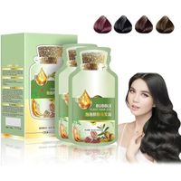Natural Plant Hair Dye, Huang Yi Bubble Plant Hair Dye, Pure Plant Extract for Grey Hair Color Bubble Dye (Color : Dark brown)