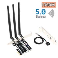 Adaptateur Cartes réseau wifi et Bluetooth 5.0 PCI Express AC 1300Mbps 2.4/5G PCI-E