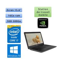 HP Zbook 15 G3 - Windows 10 - i7 16Go 500Go SSD - 15.6 - Webcam - M1000M - Station de Travail Mobile PC Ordinateur Noir