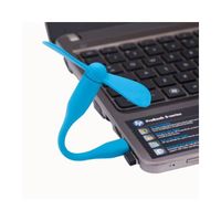 Mini-ventilateur USB portable à 2 lames flexible (Bleu)