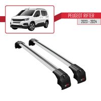 Compatible Avec Peugeot 301 2012-2025 ACE-4 Barres De Toit Railing Porte- Bagages De Voiture Noir Aluminium 2 Barres - Accessoires Automobiles (OMAY