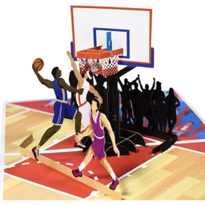 CARTE CORRESPONDANCE Carte pop up de basketball, carte d'anniversaire p
