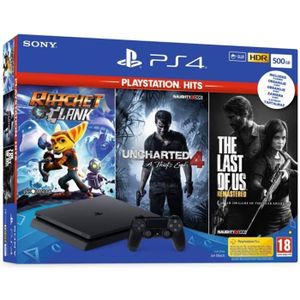 CONSOLE PS4 Console PS4 Slim 500Go Noire - Sony - Uncharted - 