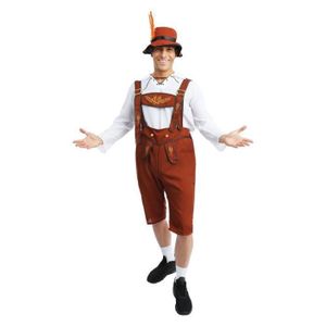 Costume Alsacien Bavarois Homme - Ensemble Chemise Et Pantalon Tyrolien En Coton, Idéal Pour Oktoberfest Et Fêtes Traditionnelles
