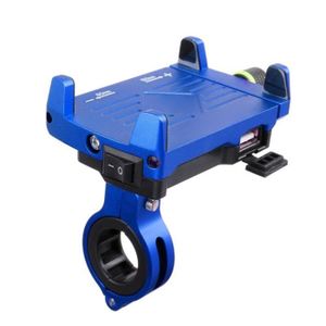 GUIDON Bleu - Support de téléphone portable pour guidon de moto, Pour Scooter, étanche, Avec chargeur USB sans fil,