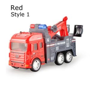 VOITURE - CAMION style rouge 1 - Jouet de voiture à inertie pour enfants, véhicule de sauvetage, machines d'excavation, camion