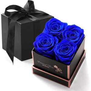 Fleurs stabilisées Rose Eternelle Fleur Eternel - Bleue Cadeau Coffre