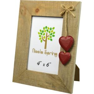 Love Coeur 4x6/" portrait cadre photo en bois métal autoportante Cadeau Mariage