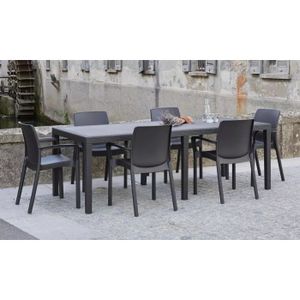 TABLE DE JARDIN  Table d'extérieur Roma - DMORA - Rectangulaire - Anthracite - Extensible - 150x90h72 cm